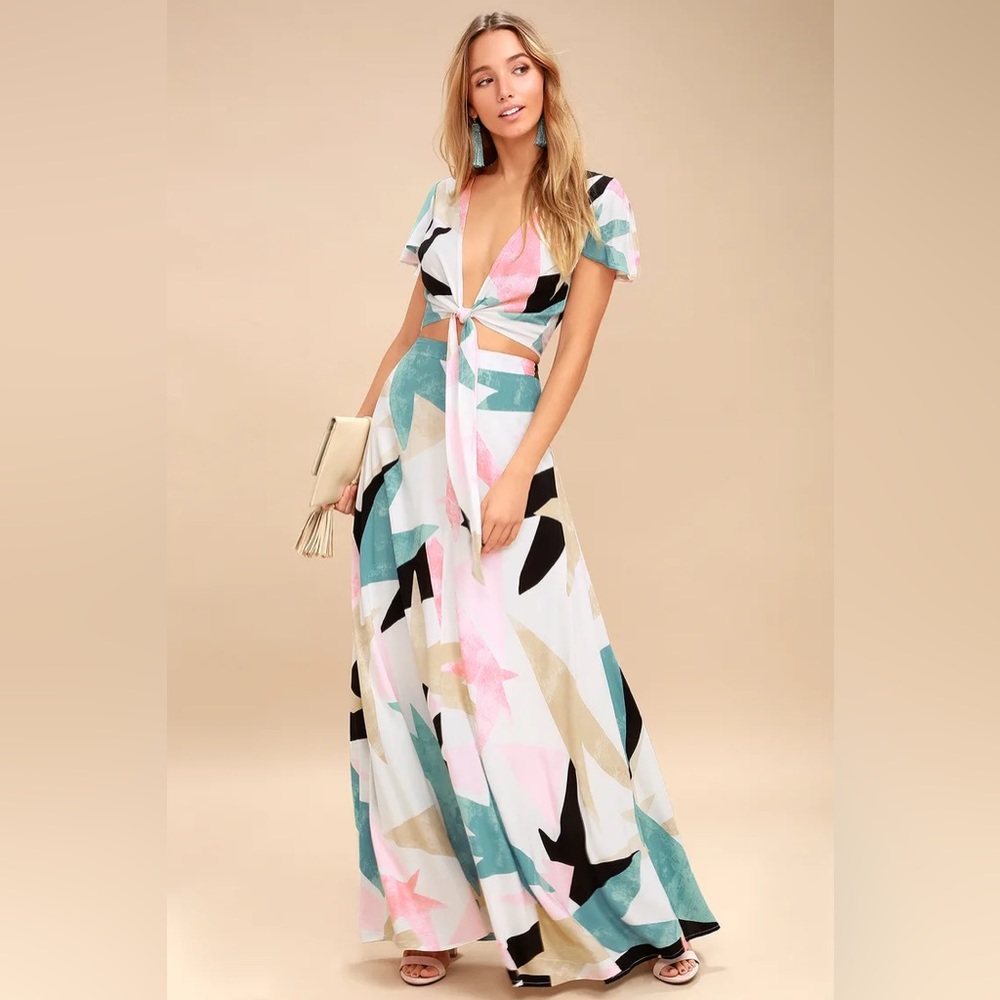 NWT Lulu’s Daydreaming Two Piece Maxi Dress